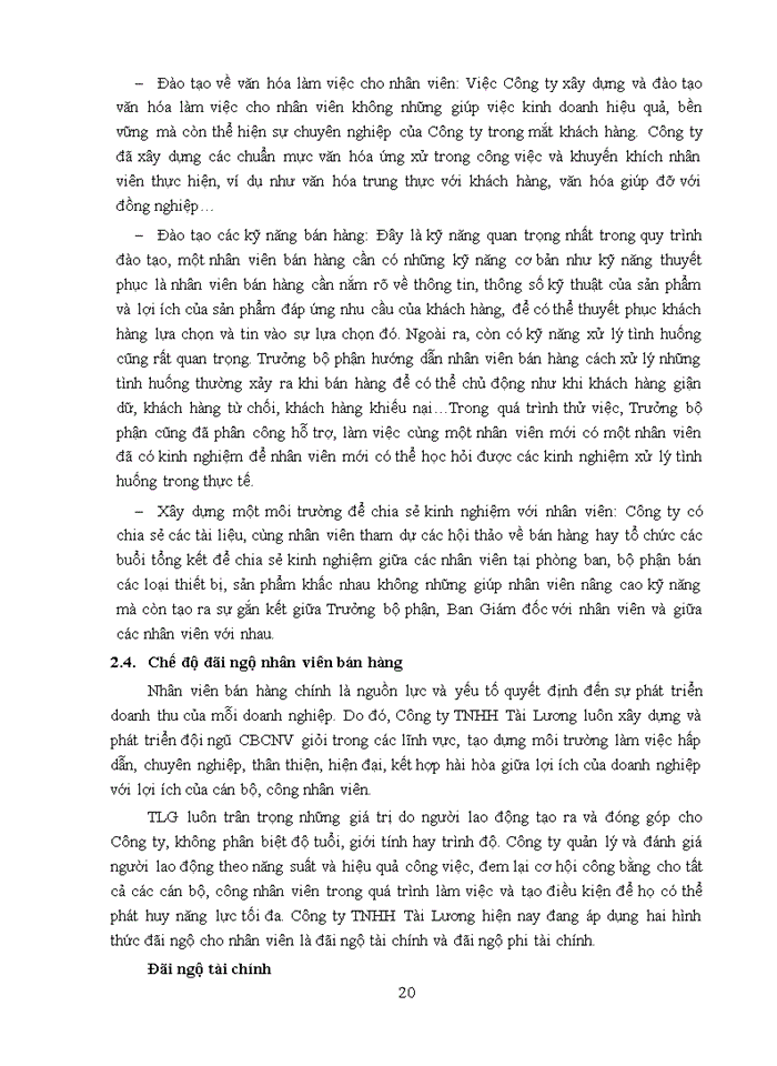 image for page Hoạt động bán hàng tại Công ty Trách nhiệm hữu hạn Tài Lương
