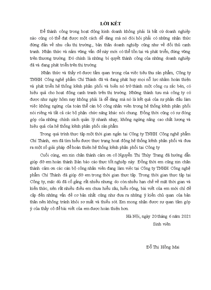 image for page Hệ thống phân phối tại Công ty Trách nhiệm hữu hạn Công nghệ phẩm Chí Thành