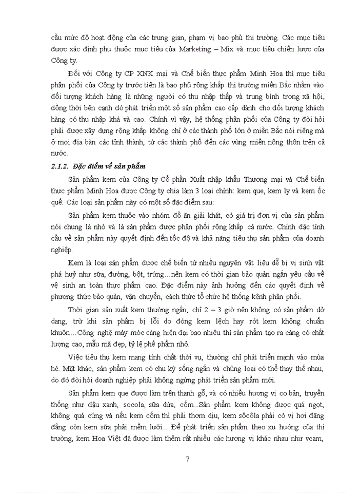 image for page Phân tích hệ thống kênh phân phối tại Công ty Cổ phần Xuất nhập khẩu Thương mại và Chế biến thực phẩm Minh Hoa