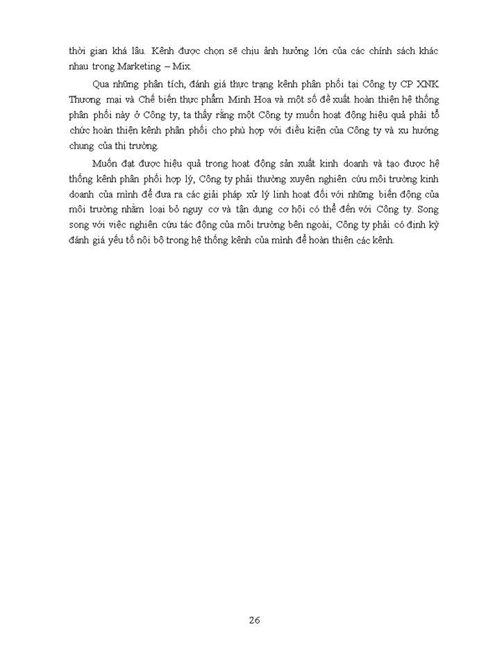 image for page Phân tích hệ thống kênh phân phối tại Công ty Cổ phần Xuất nhập khẩu Thương mại và Chế biến thực phẩm Minh Hoa