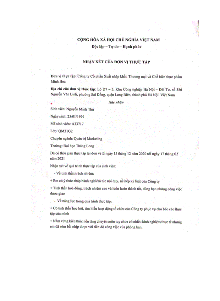 image for page Phân tích hệ thống kênh phân phối tại Công ty Cổ phần Xuất nhập khẩu Thương mại và Chế biến thực phẩm Minh Hoa