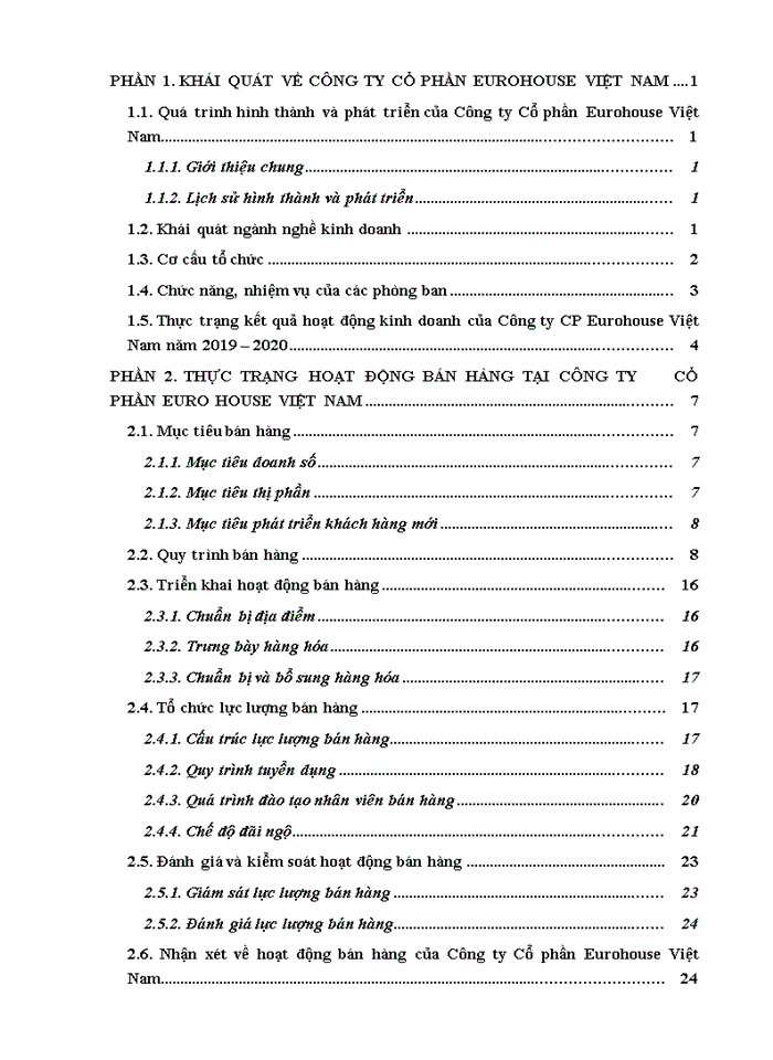 image for page Hoạt động bán hàng tại Công ty Cổ phần Eurohouse Việt Nam - Năm 2021