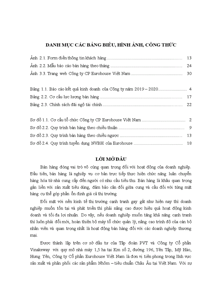 image for page Hoạt động bán hàng tại Công ty Cổ phần Eurohouse Việt Nam - Năm 2021