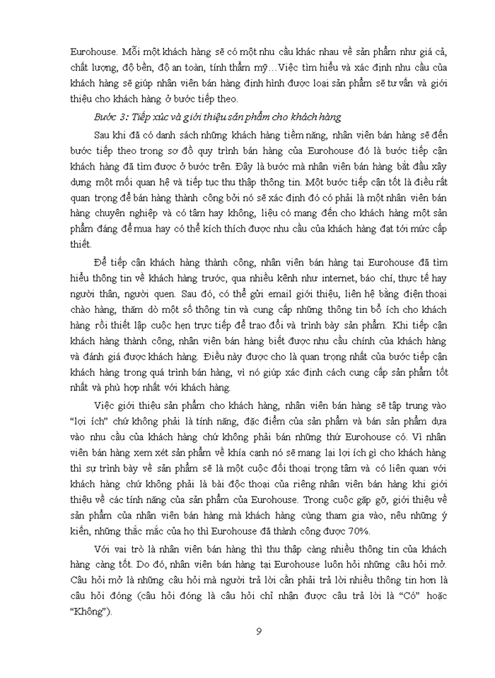 image for page Hoạt động bán hàng tại Công ty Cổ phần Eurohouse Việt Nam - Năm 2021