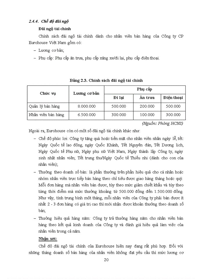 image for page Hoạt động bán hàng tại Công ty Cổ phần Eurohouse Việt Nam - Năm 2021