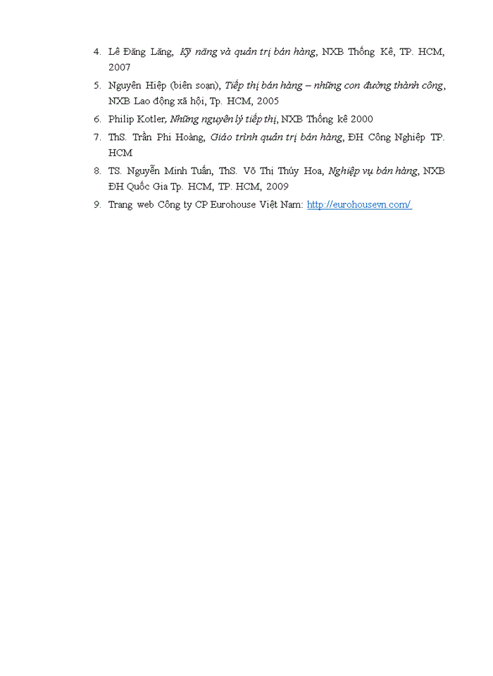 image for page Hoạt động bán hàng tại Công ty Cổ phần Eurohouse Việt Nam - Năm 2021