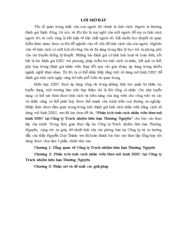 image for page Phân tích tính cách nhân viên theo mô hình DISC tại Công ty Trách nhiệm hữu hạn Thường Nguyên