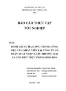 Đánh giá sự hài lòng trong công việc của nhân viên tại Công ty Cổ phần Xuất nhập khẩu Thương mại và Chế biến Thực phẩm Minh Hoa-Năm 2020