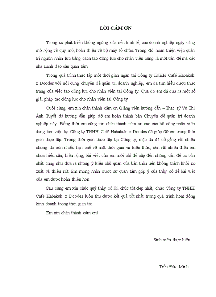 image for page Thực trạng công tác tạo động lực cho nhân viên tại Công ty TNHH Café Habakuk x Dcodes - Năm 2021