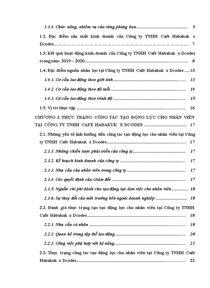 image for page Thực trạng công tác tạo động lực cho nhân viên tại Công ty TNHH Café Habakuk x Dcodes - Năm 2021