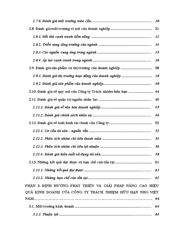 image for page Đánh giá công ty trách nhiệm hữu hạn NHG việt nam