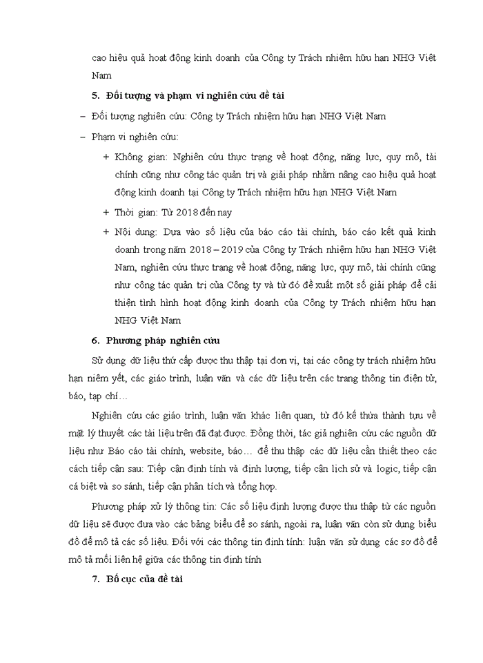 image for page Đánh giá công ty trách nhiệm hữu hạn NHG việt nam