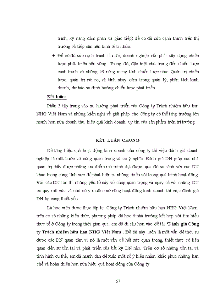 image for page Đánh giá công ty trách nhiệm hữu hạn NHG việt nam