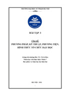 Phương pháp, kỹ thuật, phương tiện, hình thức tổ chức dạy học
