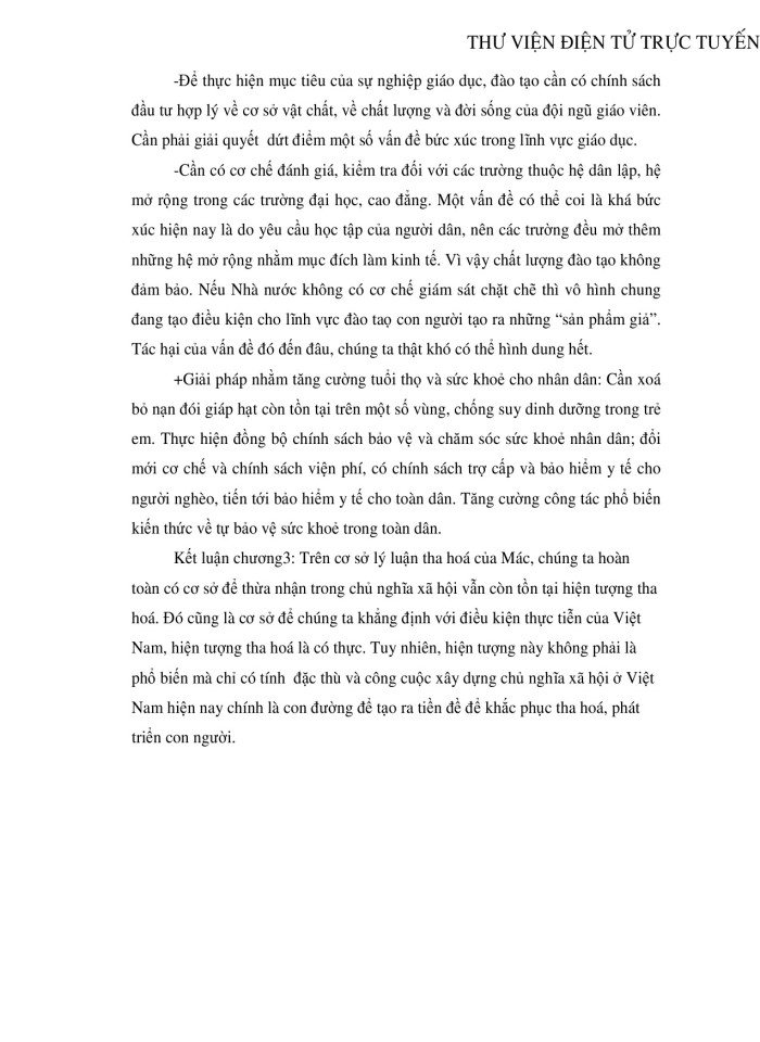 image for page Quan niệm của C.Mác về tha hoá, giải phóng con người và ý nghĩa của nó đối với phát triển con người Việt Nam hiện nay