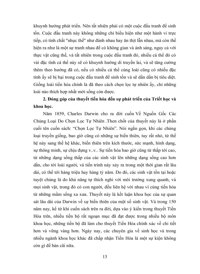 image for page Thuyết tiến hóa và những đóng góp đối với sự phát triển của triết học