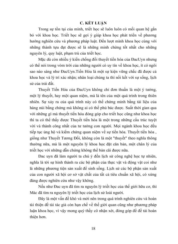 image for page Thuyết tiến hóa và những đóng góp đối với sự phát triển của triết học