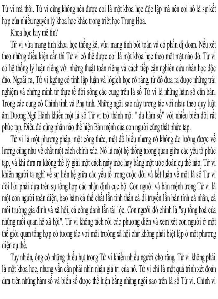 image for page Tử Vi: Khoa Học Hay Mê Tín