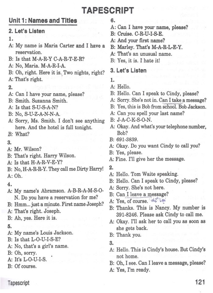 image for page Basic tactics for listenning tapescript
