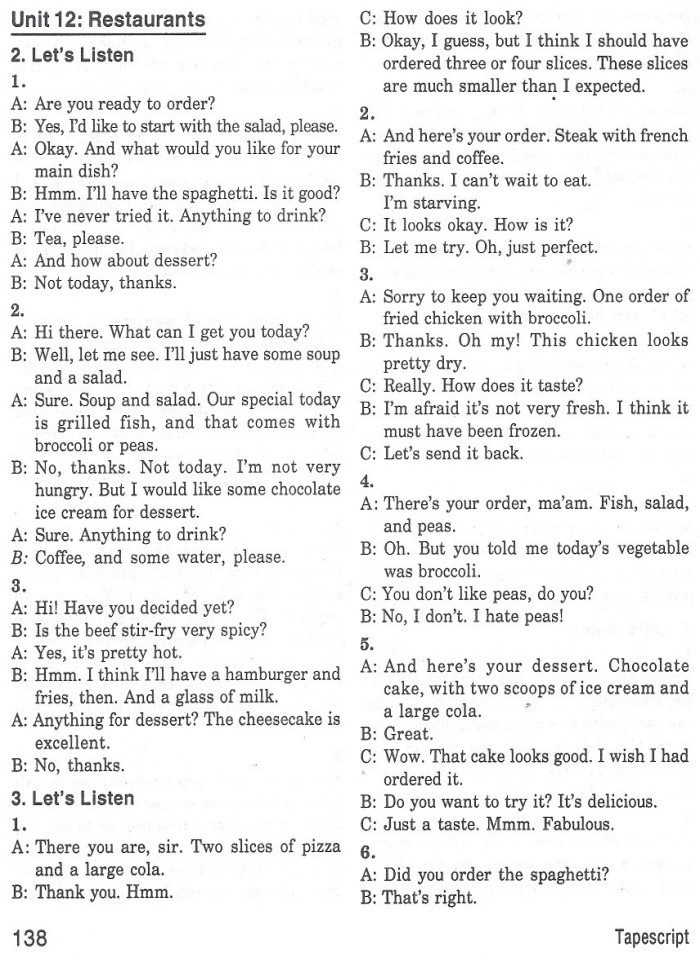 image for page Basic tactics for listenning tapescript