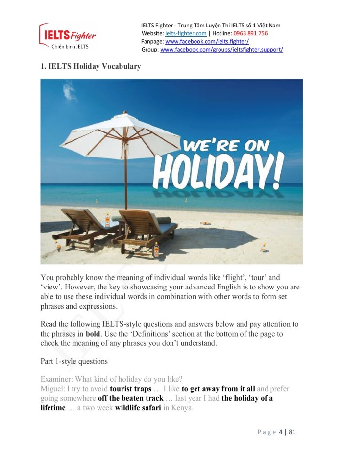 image for page Từ vựng 20 chủ đề trong ielts speaking