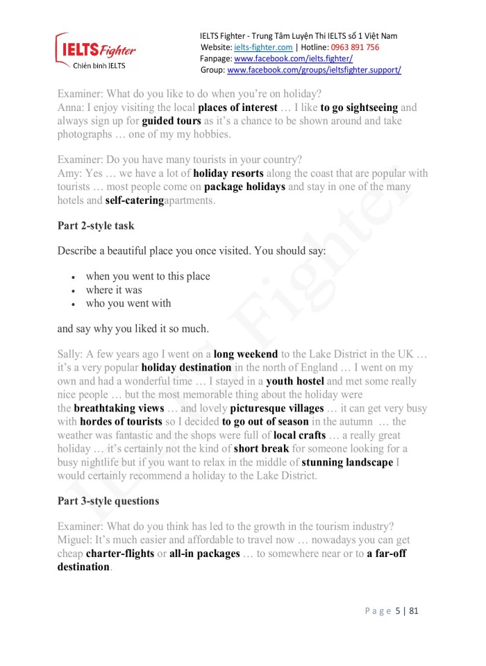 image for page Từ vựng 20 chủ đề trong ielts speaking