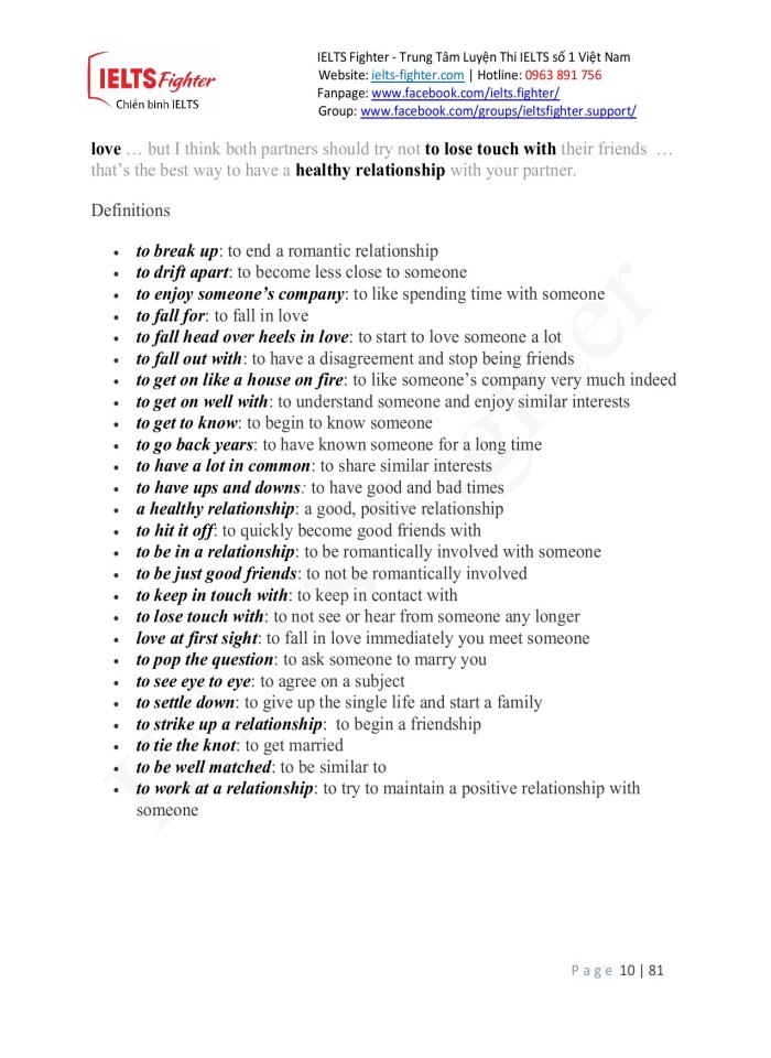 image for page Từ vựng 20 chủ đề trong ielts speaking