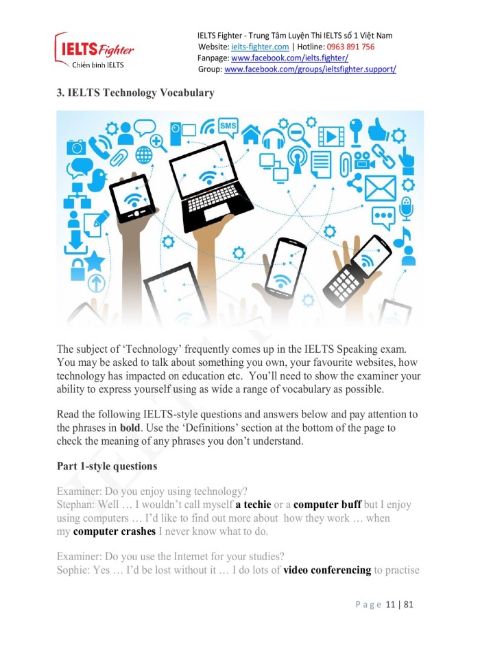 image for page Từ vựng 20 chủ đề trong ielts speaking