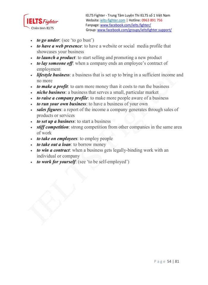 image for page Từ vựng 20 chủ đề trong ielts speaking