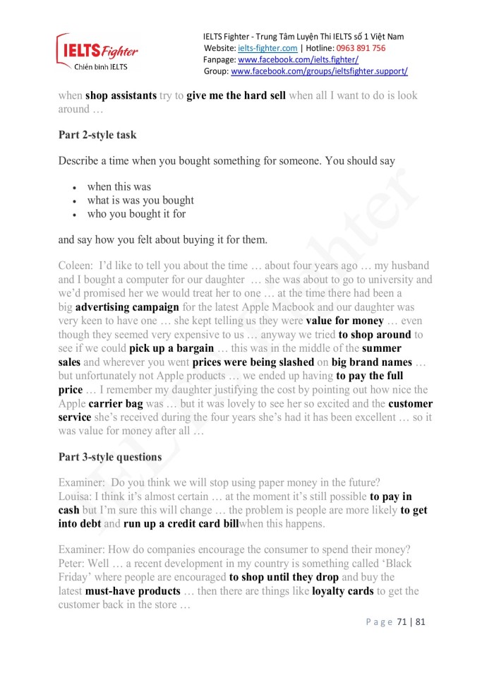image for page Từ vựng 20 chủ đề trong ielts speaking