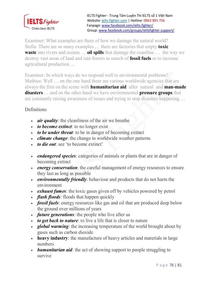 image for page Từ vựng 20 chủ đề trong ielts speaking