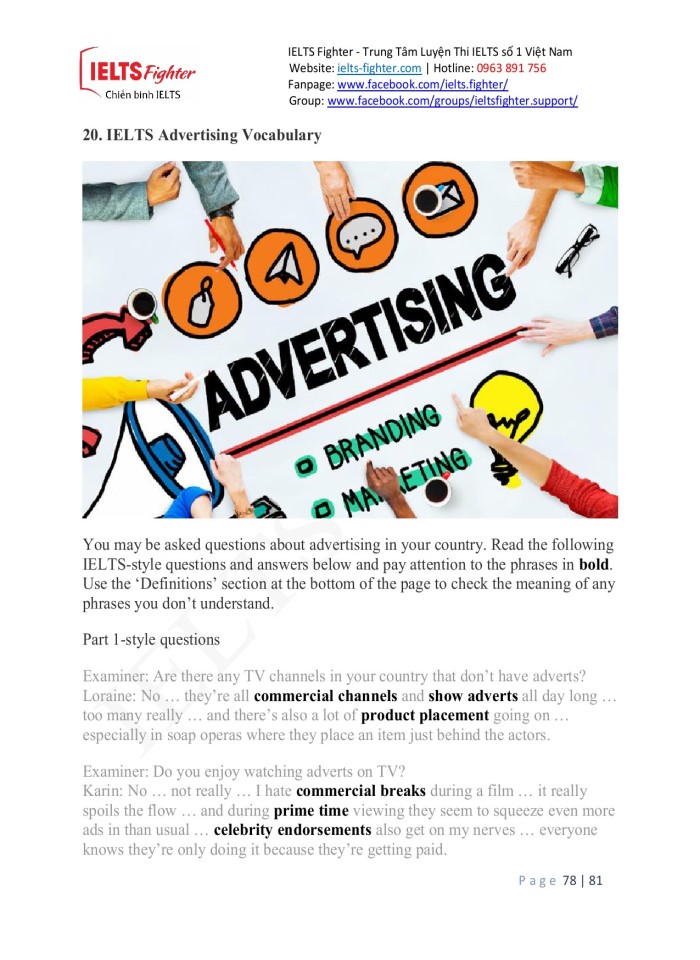 image for page Từ vựng 20 chủ đề trong ielts speaking