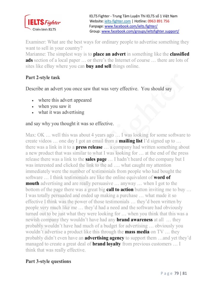 image for page Từ vựng 20 chủ đề trong ielts speaking