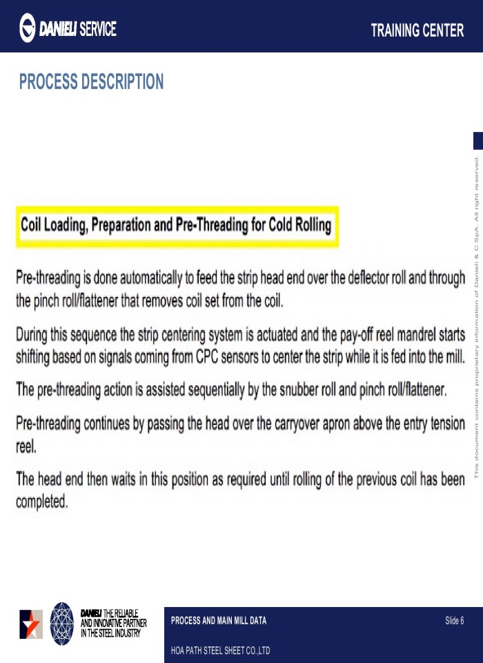 image for page Process and main mill data