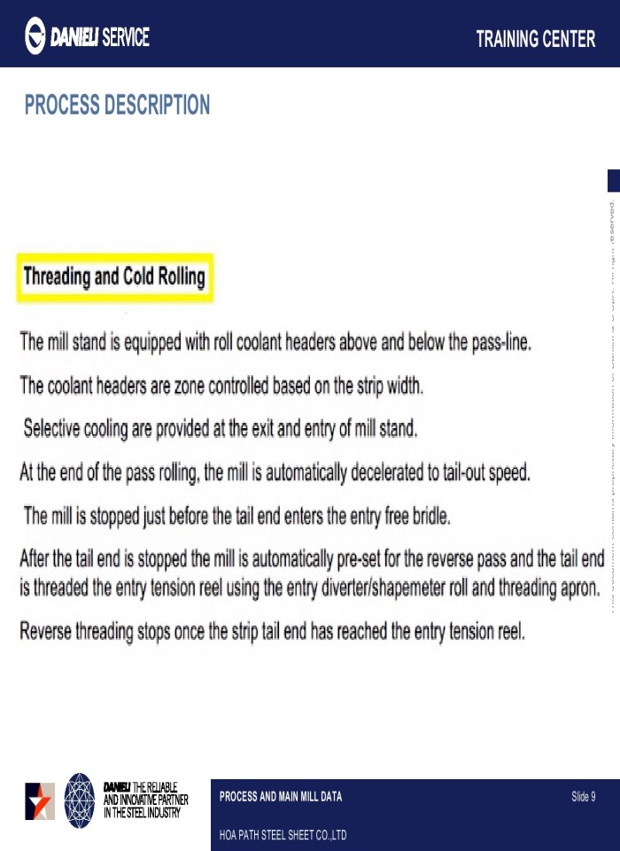 image for page Process and main mill data