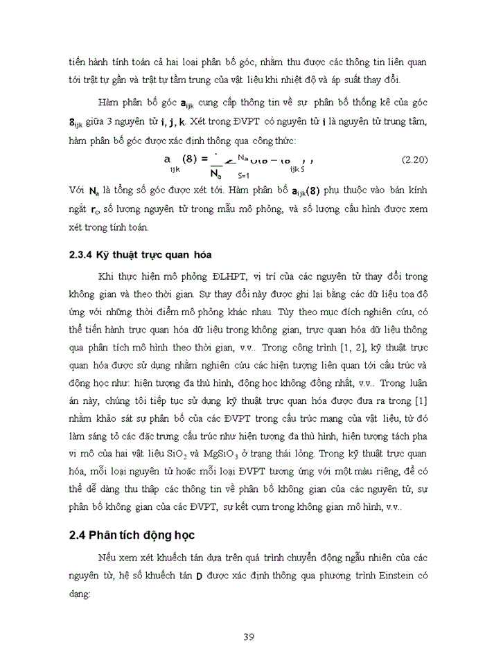 image for page Nghiên cứu đặc trưng cấu trúc và động học của các vật liệu SiO2 và MgSiO3 lỏng