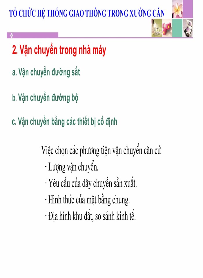 image for page Tổ chức hệ thống giao thông trong xưởng cán