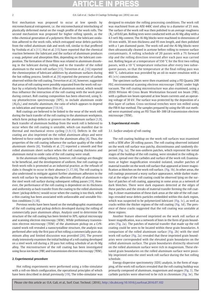 The initiation of roll coating buildup during thermomechanical processing of alumin-magnesium alloys