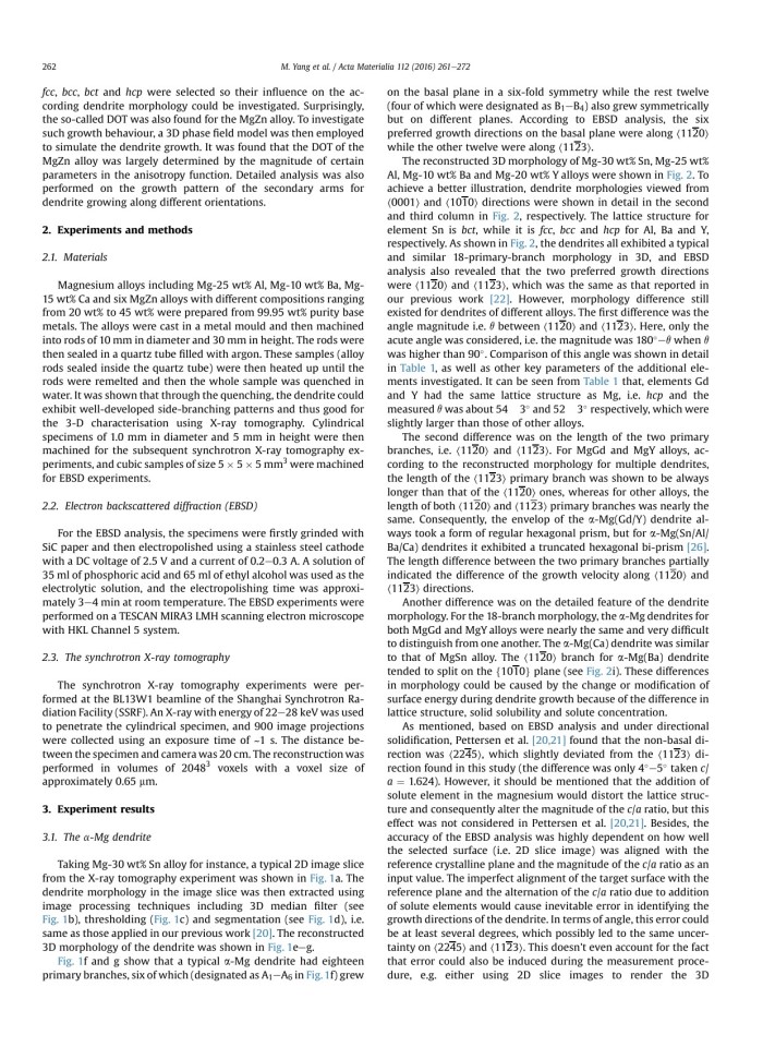 image for page Effect of different solute additions on dendrite morphology and orientation selection in cast binary magnesium alloys