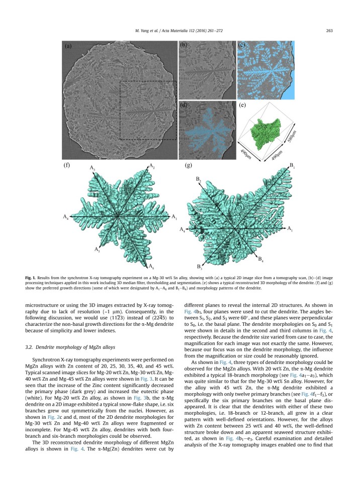 image for page Effect of different solute additions on dendrite morphology and orientation selection in cast binary magnesium alloys