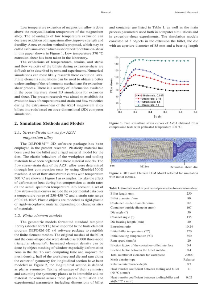 Extrusion-shear of AZ31 Alloy Billets with Low Temperature and High Speed by Using Three-dimensional Finite Element Modeling and Experiments