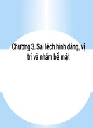Sai lệch hình dáng, vị trí và nhám bề mặt