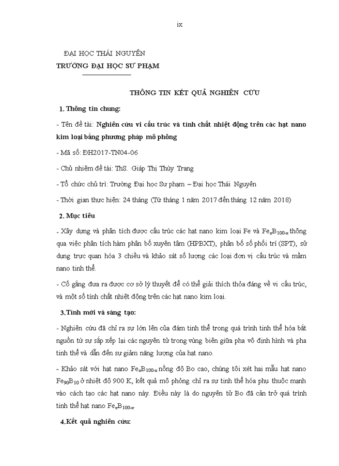 image for page Nghiên cứu vi cấu trúc và tính chất nhiệt động trên các hạt nano kim loại bằng phương pháp mô phỏng