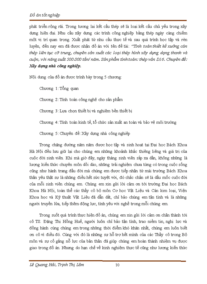 image for page Tính toán thiết kế xưởng cán thép liên tục cỡ trung, chuyên sản xuất các loại thép hình xây dựng dạng thanh và cuộn, với năng suất 500.000 tấn/ năm