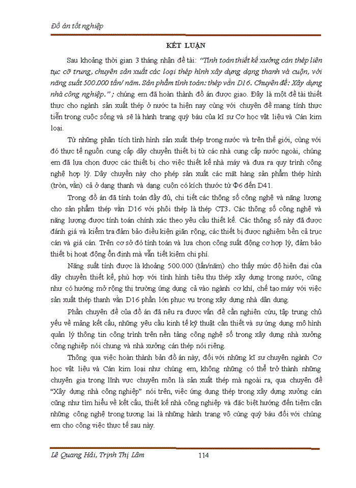 image for page Tính toán thiết kế xưởng cán thép liên tục cỡ trung, chuyên sản xuất các loại thép hình xây dựng dạng thanh và cuộn, với năng suất 500.000 tấn/ năm