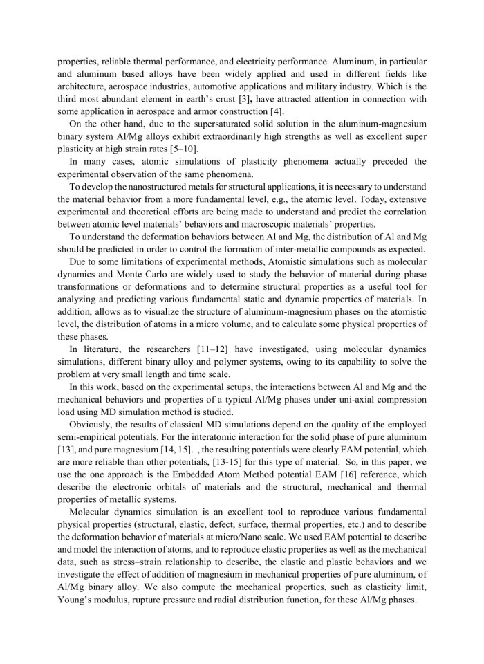 image for page Compression Behavior of Al-Mg Phases, Molecular Dynamics Simulation