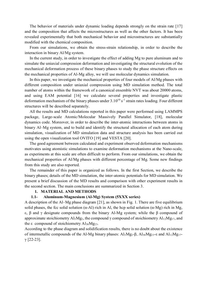 image for page Compression Behavior of Al-Mg Phases, Molecular Dynamics Simulation