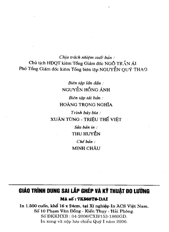 image for page Giáo trình dung sai lắp ghép và kĩ thuật đo lường