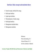 Interfaces: Basic concepts and nucleation theor