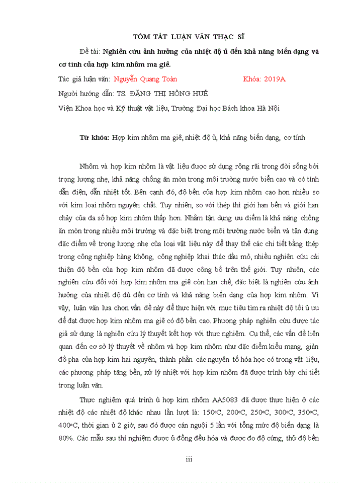 image for page Nghiên cứu ảnh hưởng của nhiệt độ ủ đến khả năng biến dạng và cơ tính của hợp kim nhôm ma giê